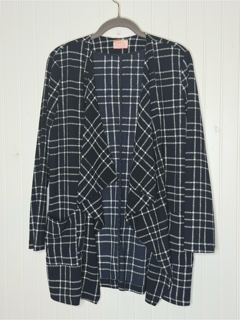 Wishful Thinking Lightweight Open Front Cardigan with Pockets Size Small